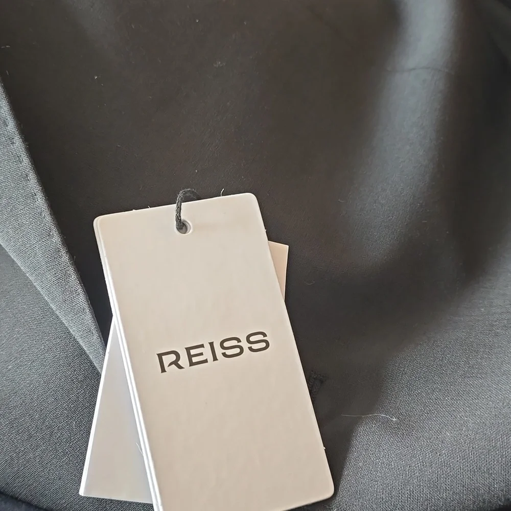 REISS Promise Plain Weave Blazer, Color Black, Size 44 Regular, Retail $475.00US
